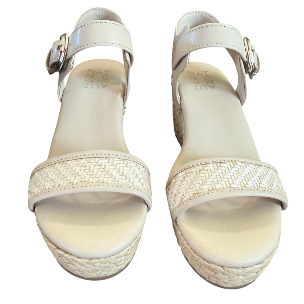 Naturalizer Stella Beige Fabric Espadrille Wedge Size 6 - Picture 3 of 10